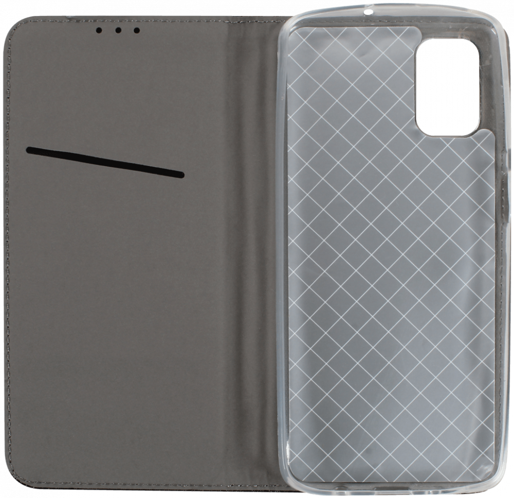 Samsung Galaxy M51 (SM-M515F) oldalra nyíló flipes bőrtok rombusz mintás fekete