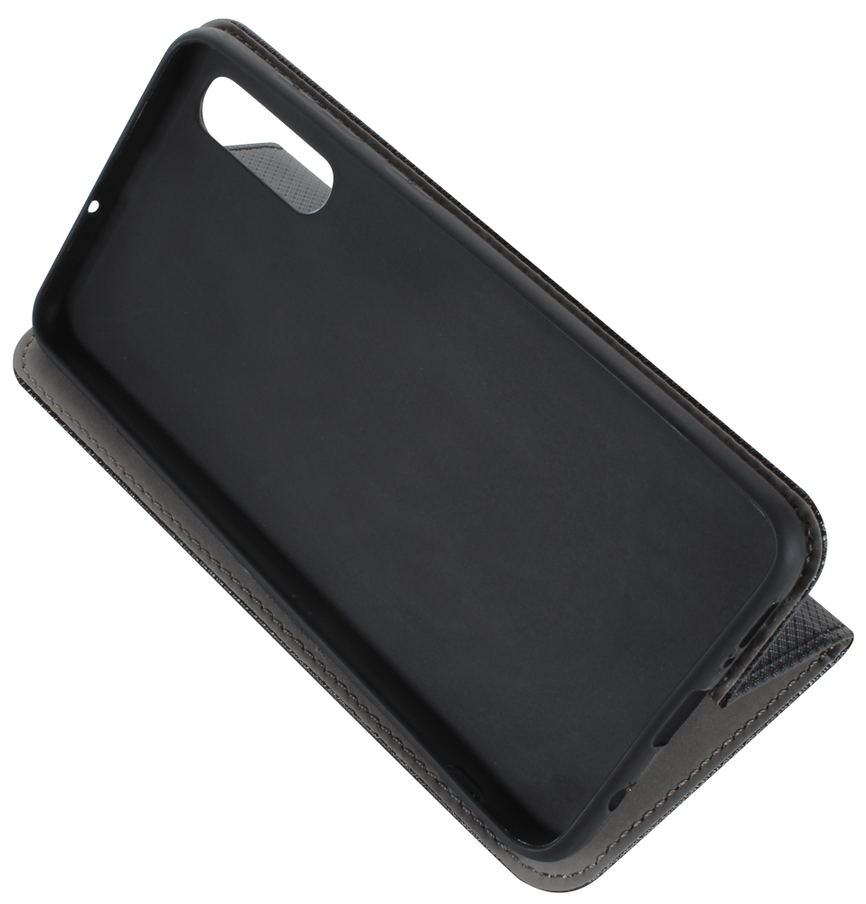 Samsung Galaxy A50 (SM-505F) oldalra nyíló flipes bőrtok rombusz mintás fekete