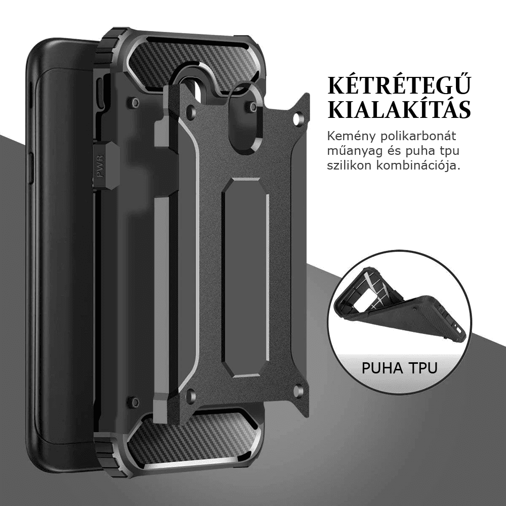 Xiaomi Redmi Note 8 ütésálló tok légpárnás sarkas, hibrid Forcell Armor fekete