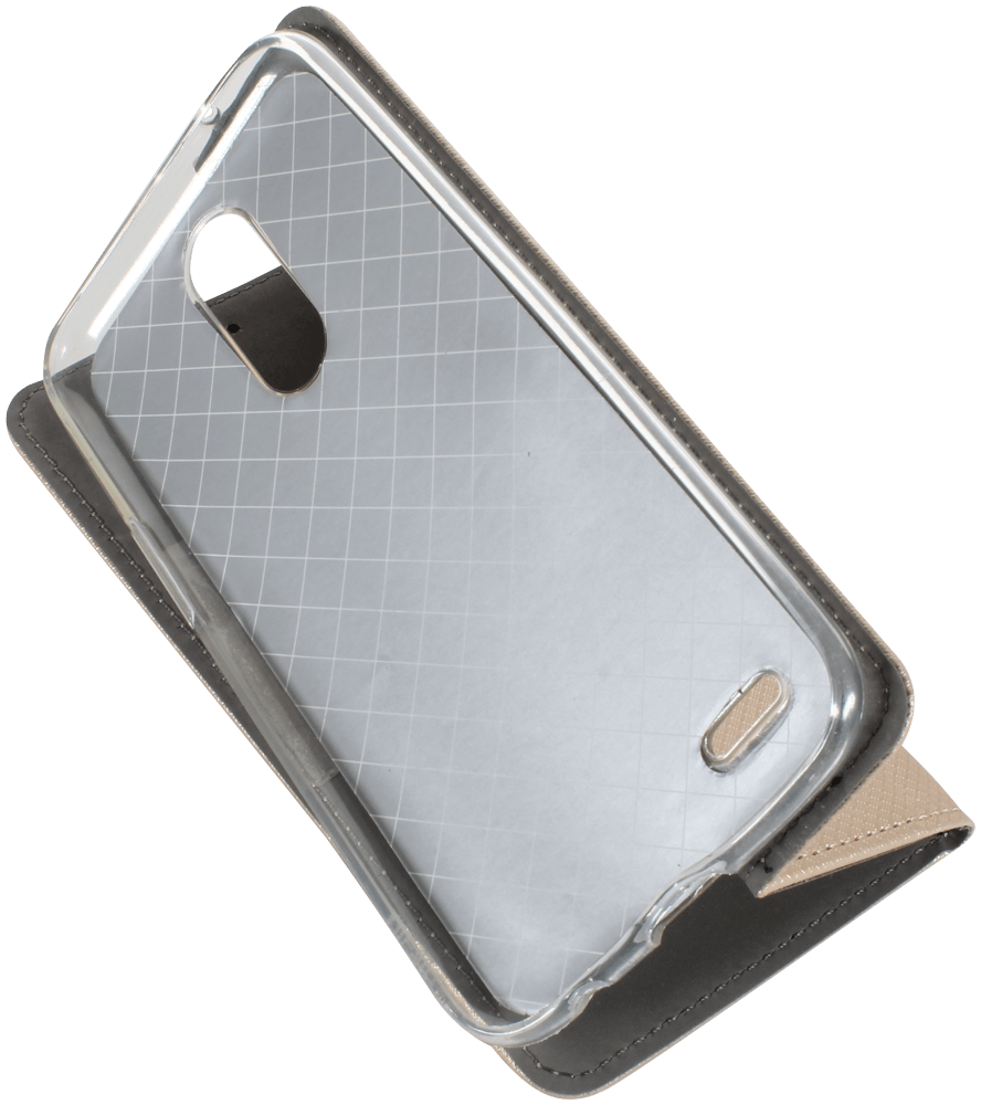 LG K10 2017 (M250N) oldalra nyíló flipes bőrtok rombusz mintás arany