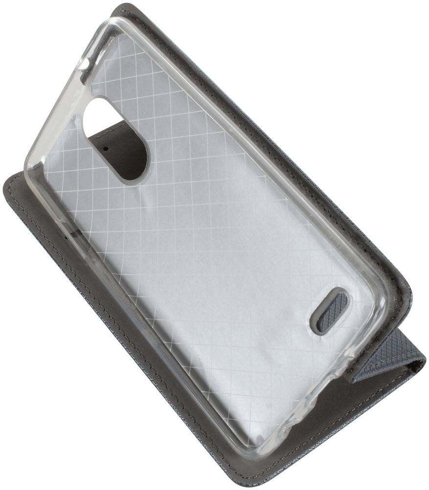 LG K8 2017 oldalra nyíló flipes bőrtok rombusz mintás ezüst