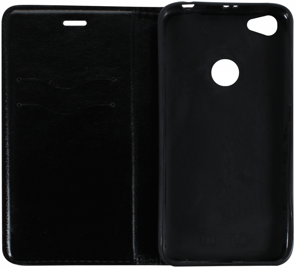 Xiaomi Redmi Note 5A (Prime) oldalra nyíló flipes bőrtok asztali tartó funkciós fekete