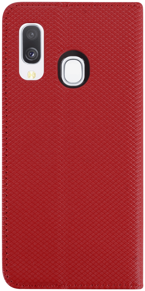 Samsung Galaxy A40 (SM-405) oldalra nyíló flipes bőrtok rombusz mintás piros