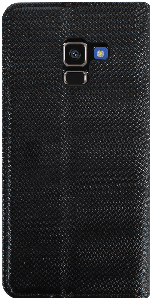 Samsung Galaxy A8 2018 Dual (A530) oldalra nyíló flipes bőrtok rombusz mintás fekete