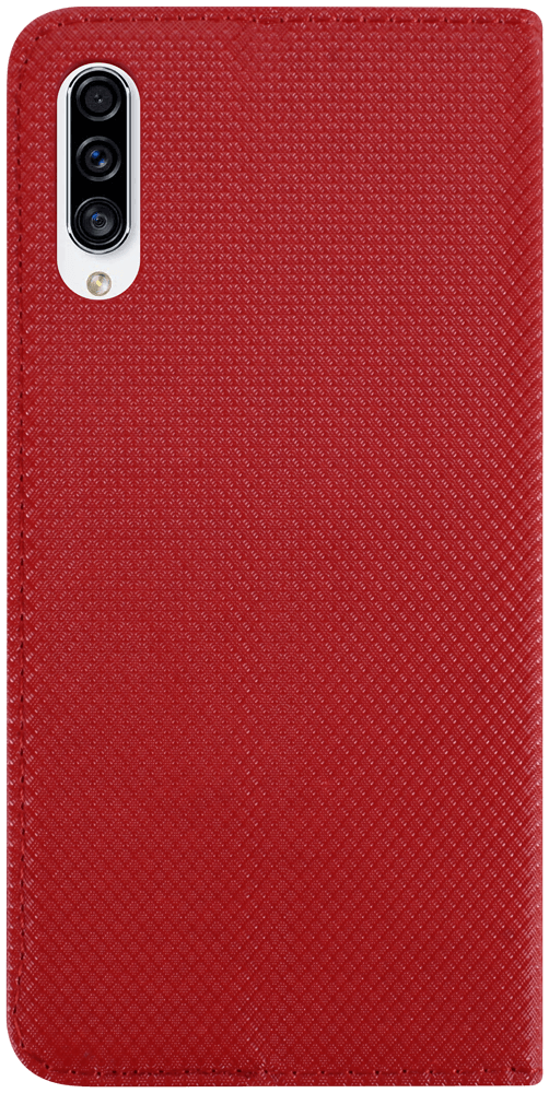 Samsung Galaxy A50s (SM-A507F) oldalra nyíló flipes bőrtok rombusz mintás piros