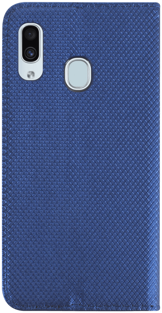 Samsung Galaxy A20e (SM-A202F) oldalra nyíló flipes bőrtok rombusz mintás sötétkék