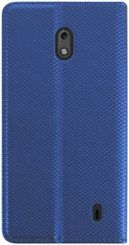 Nokia 2 2019 (Nokia 2.2) oldalra nyíló flipes bőrtok rombusz mintás sötétkék