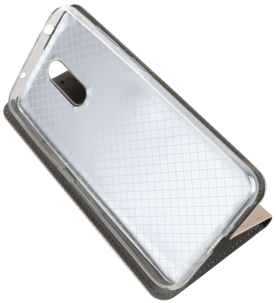 Nokia 3 2019 (Nokia 3.2) oldalra nyíló flipes bőrtok rombusz mintás arany