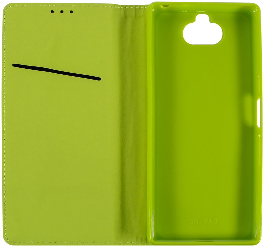 Sony Xperia 10 oldalra nyíló flipes bőrtok rombusz mintás világoszöld