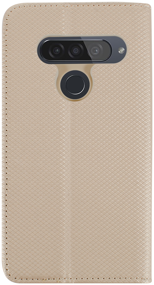 LG G8s ThinQ oldalra nyíló flipes bőrtok rombusz mintás arany