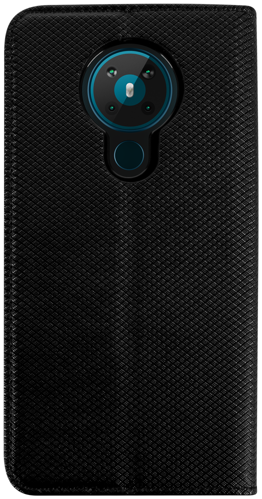Nokia 5.3 oldalra nyíló flipes bőrtok rombusz mintás fekete