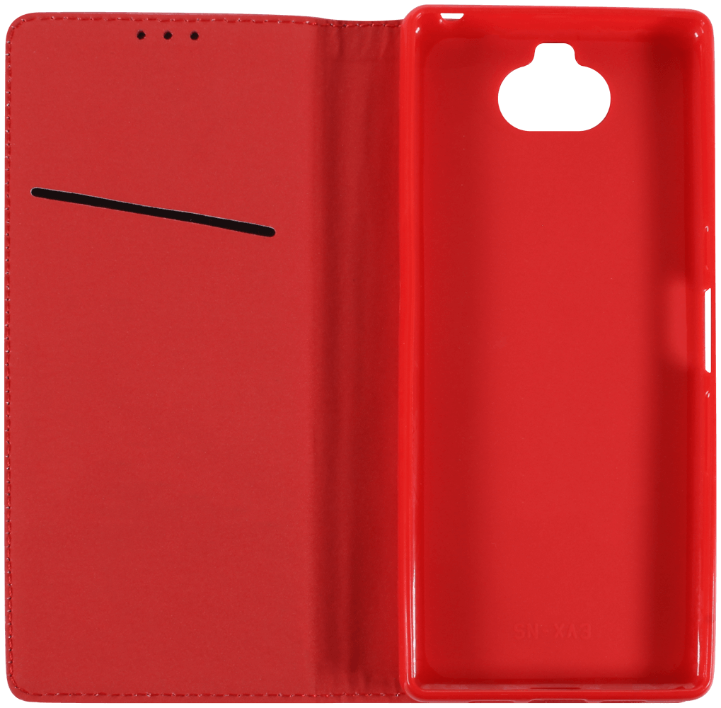 Sony Xperia 10 oldalra nyíló flipes bőrtok rombusz mintás piros