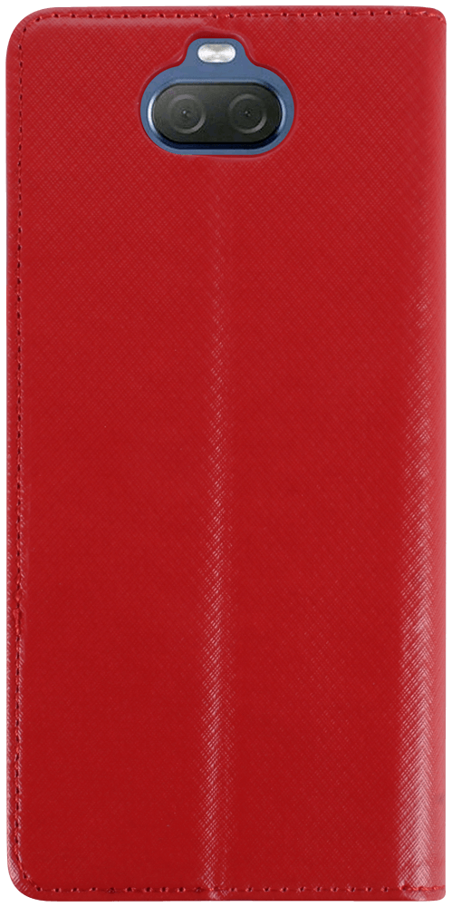 Sony Xperia XA3 oldalra nyíló flipes bőrtok rombusz mintás piros