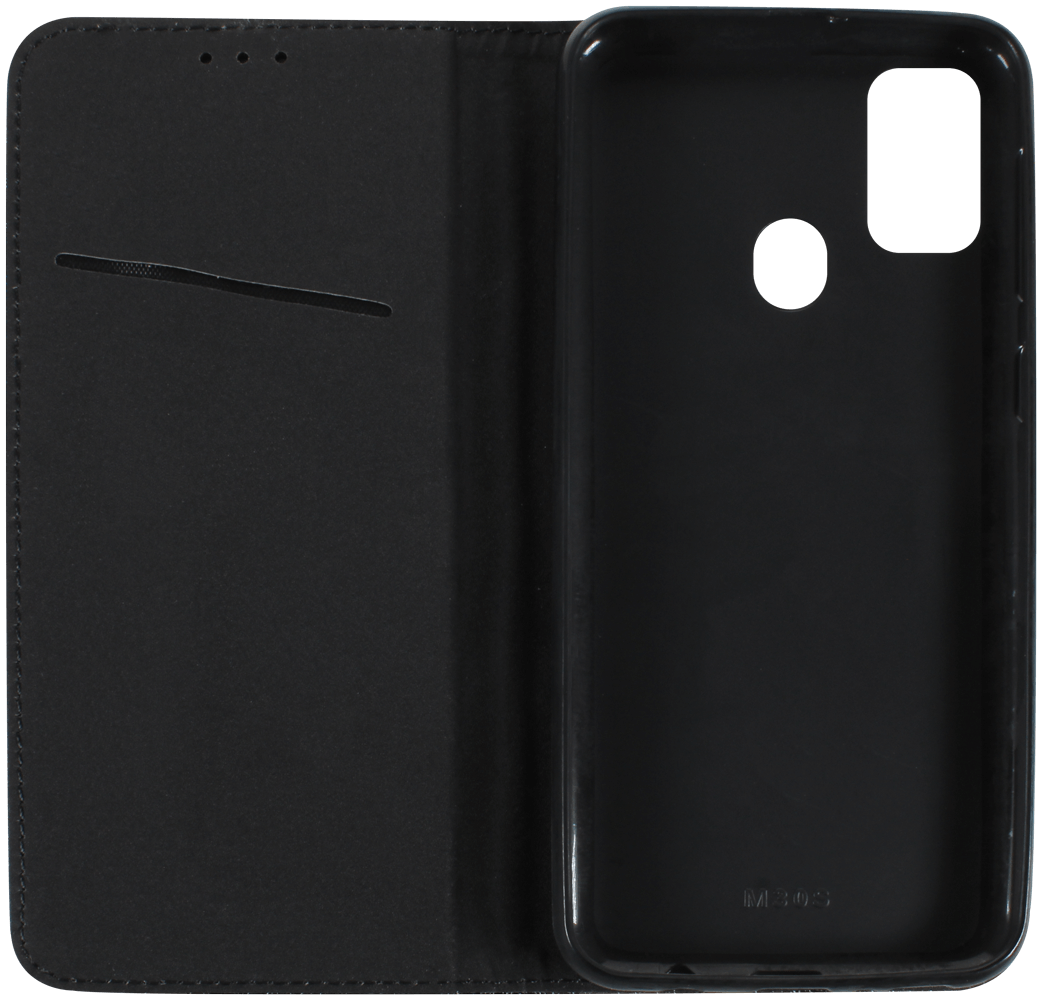 Samsung Galaxy M21 (SM-M215F) oldalra nyíló flipes bőrtok rombusz mintás fekete