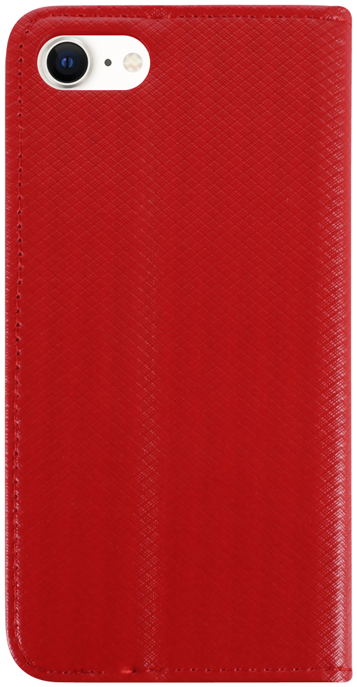 Apple iPhone SE (2020) oldalra nyíló flipes bőrtok rombusz mintás piros