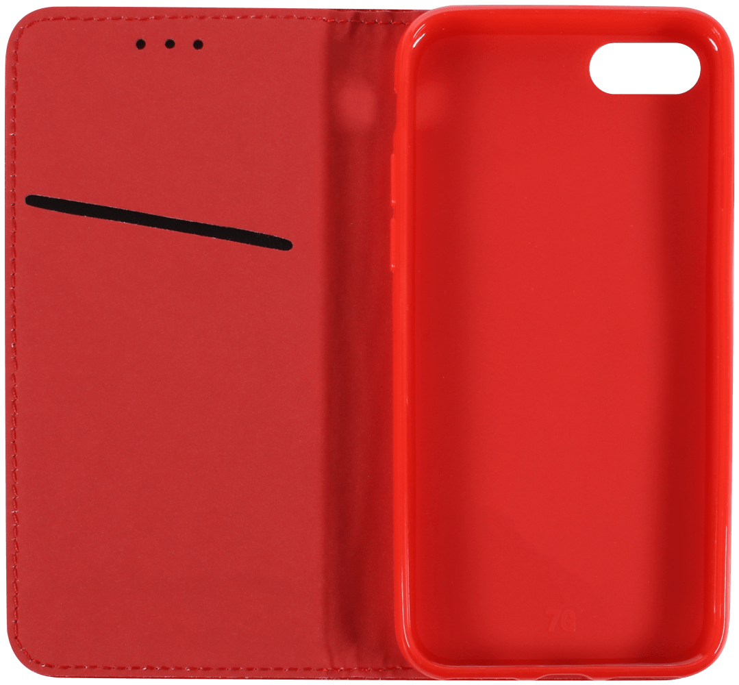 Apple iPhone SE (2020) oldalra nyíló flipes bőrtok rombusz mintás piros