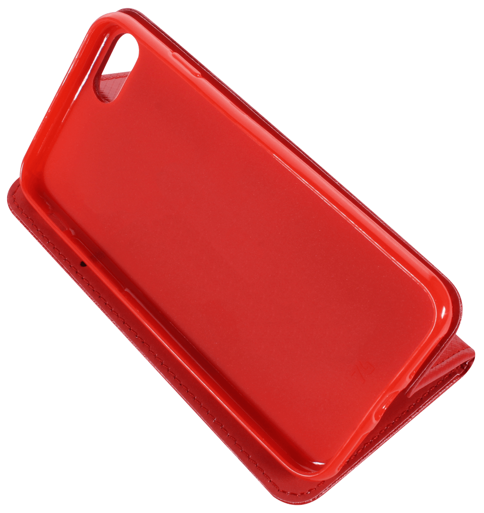 Apple iPhone 8 oldalra nyíló flipes bőrtok rombusz mintás piros