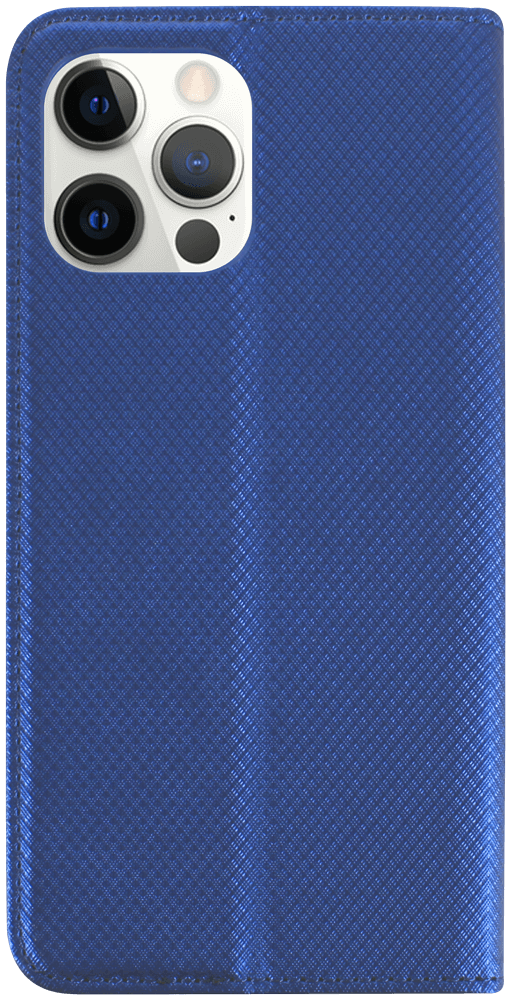 Apple iPhone 12 Pro Max oldalra nyíló flipes bőrtok rombusz mintás sötétkék