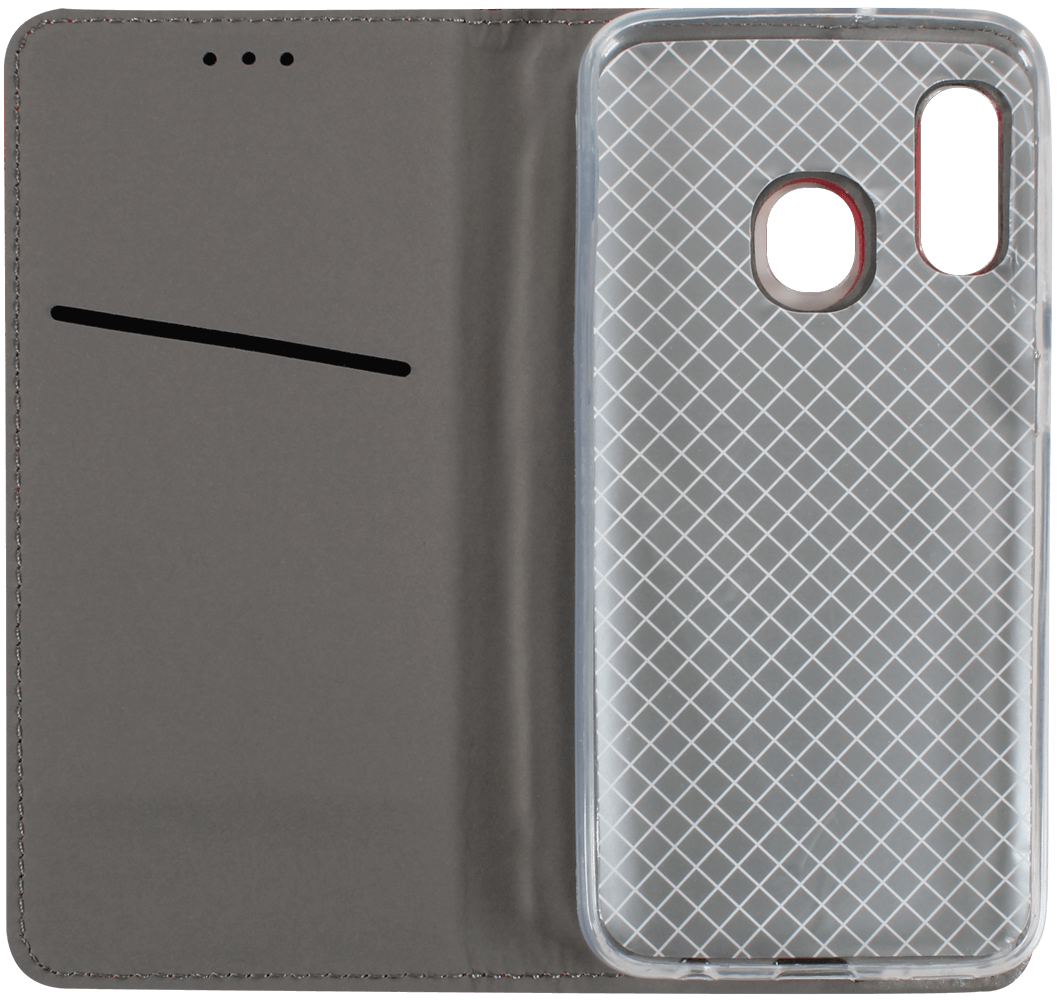 Samsung Galaxy A20e (SM-A202F) oldalra nyíló flipes bőrtok rombusz mintás piros