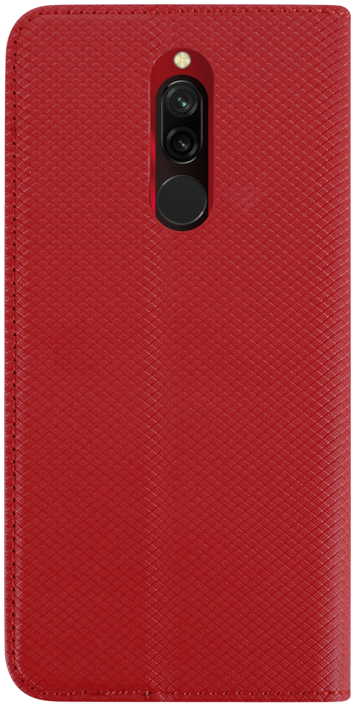Xiaomi Redmi 8 oldalra nyíló flipes bőrtok rombusz mintás piros
