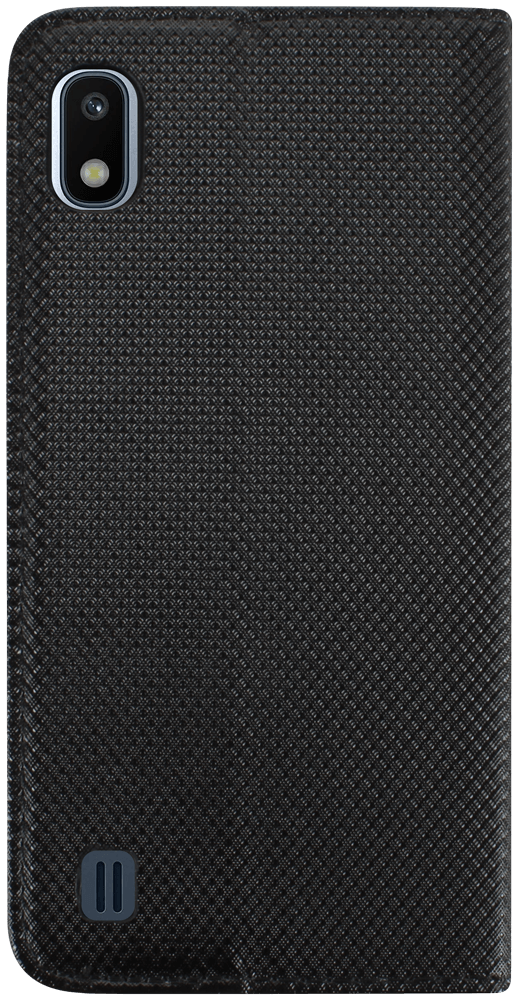 Samsung Galaxy A10 (SM-A105F) oldalra nyíló flipes bőrtok rombusz mintás fekete