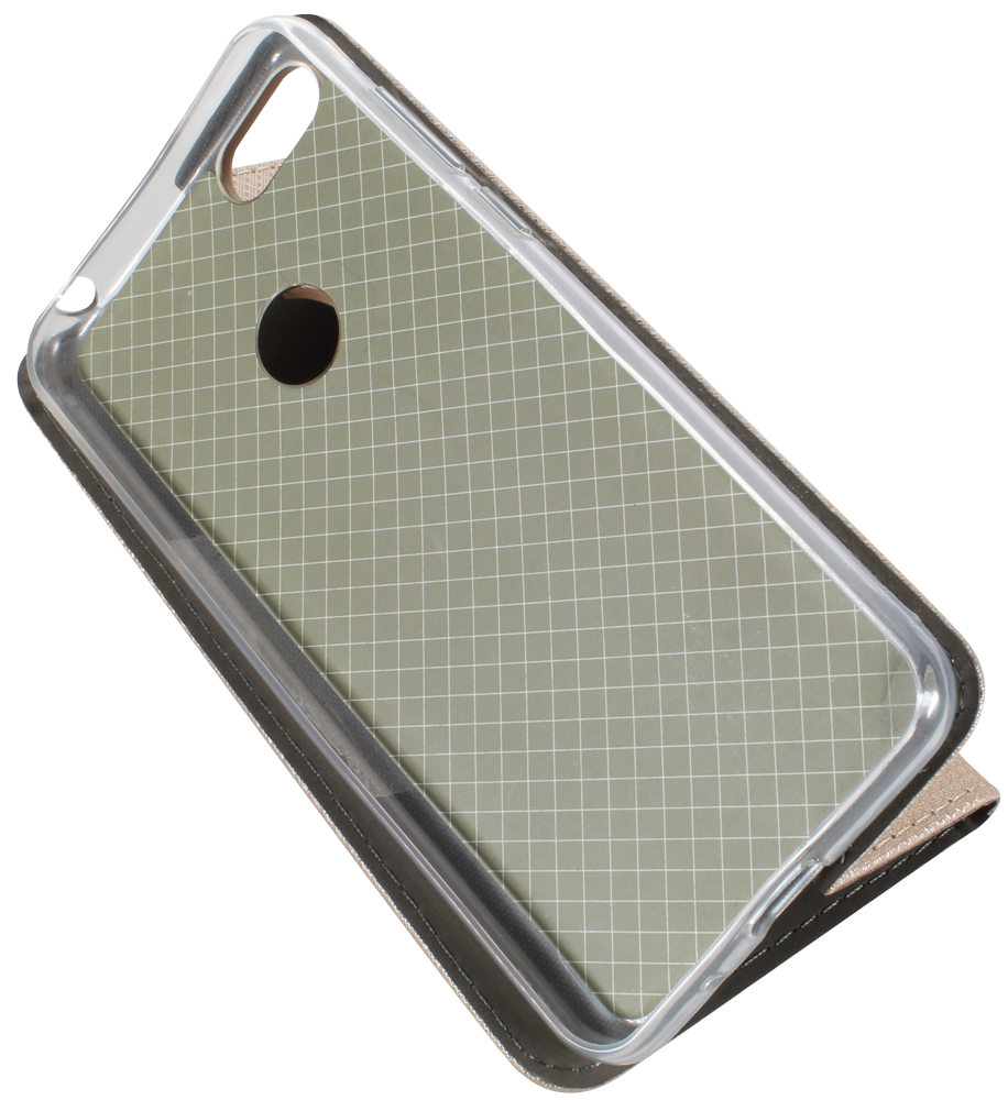 Motorola Moto E6 Play oldalra nyíló flipes bőrtok rombusz mintás arany