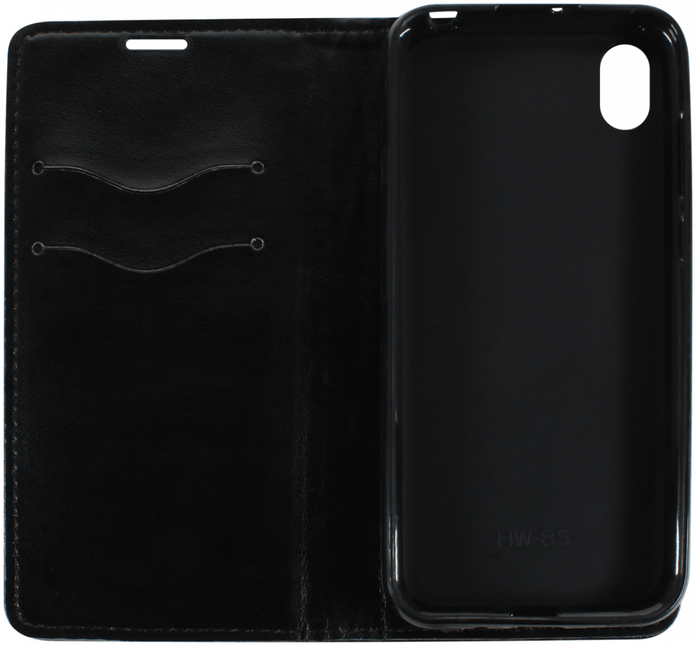 Huawei Honor 8S oldalra nyíló flipes bőrtok asztali tartó funkciós fekete