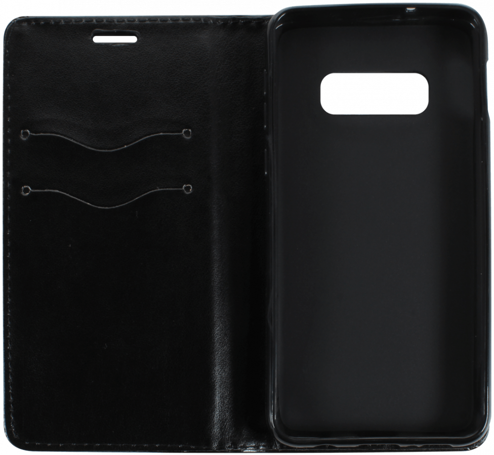 Samsung Galaxy S10e (SM-G970) oldalra nyíló flipes bőrtok asztali tartó funkciós fekete