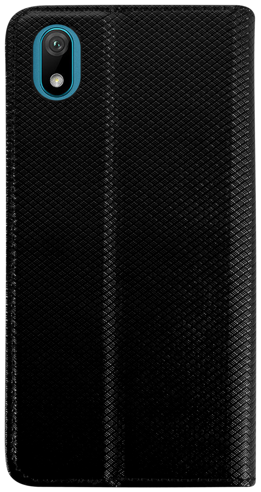 Huawei Y5 2019 oldalra nyíló flipes bőrtok rombusz mintás fekete