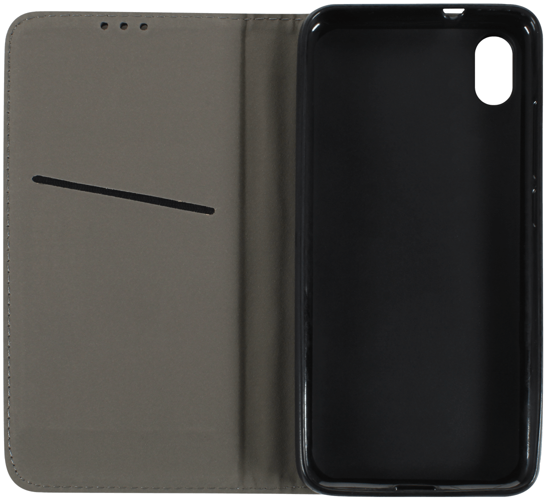 Xiaomi Redmi 7A oldalra nyíló flipes bőrtok rombusz mintás fekete
