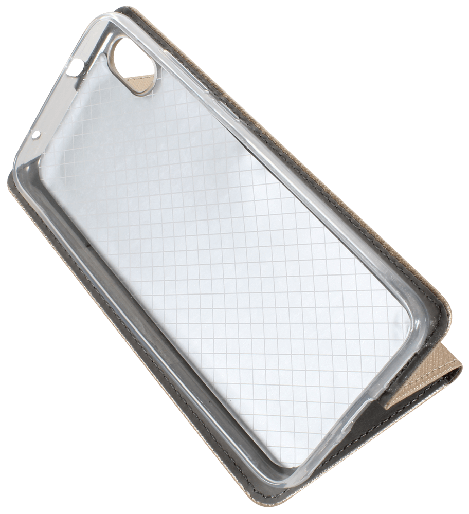 Xiaomi Redmi 7A oldalra nyíló flipes bőrtok rombusz mintás arany