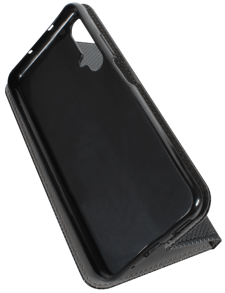 Huawei Nova 5T oldalra nyíló flipes bőrtok rombusz mintás fekete