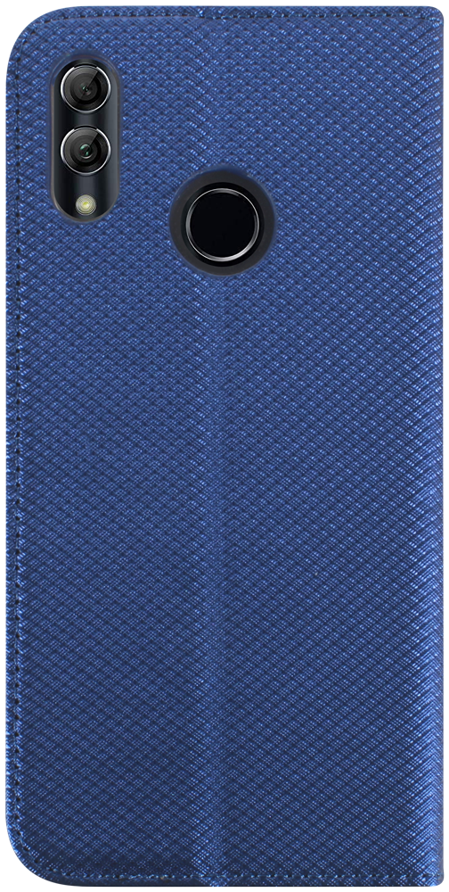 Huawei Honor 10 Lite oldalra nyíló flipes bőrtok rombusz mintás sötétkék
