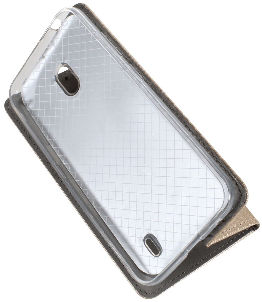 Nokia 2 2019 (Nokia 2.2) oldalra nyíló flipes bőrtok rombusz mintás arany