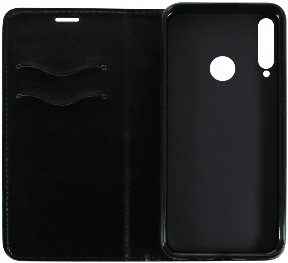 Huawei P40 Lite E oldalra nyíló flipes bőrtok asztali tartó funkciós fekete
