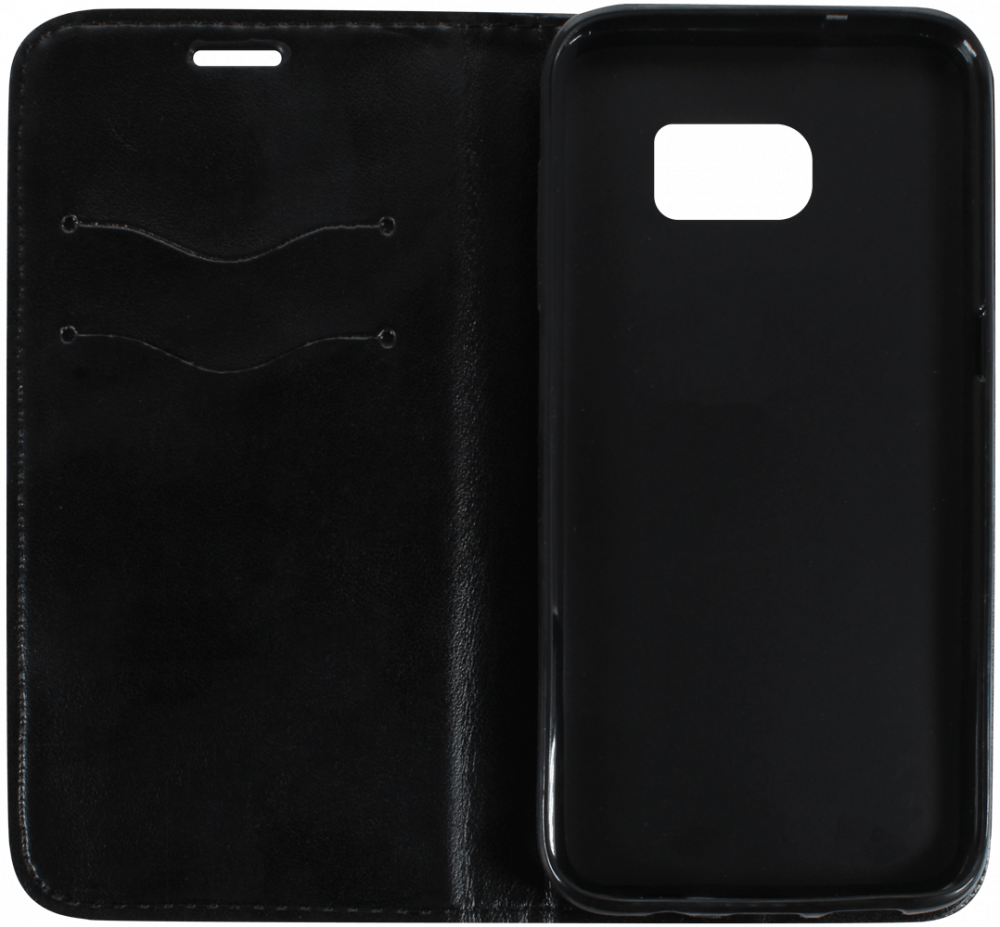 Samsung Galaxy S7 Edge (G935) oldalra nyíló flipes bőrtok asztali tartó funkciós fekete