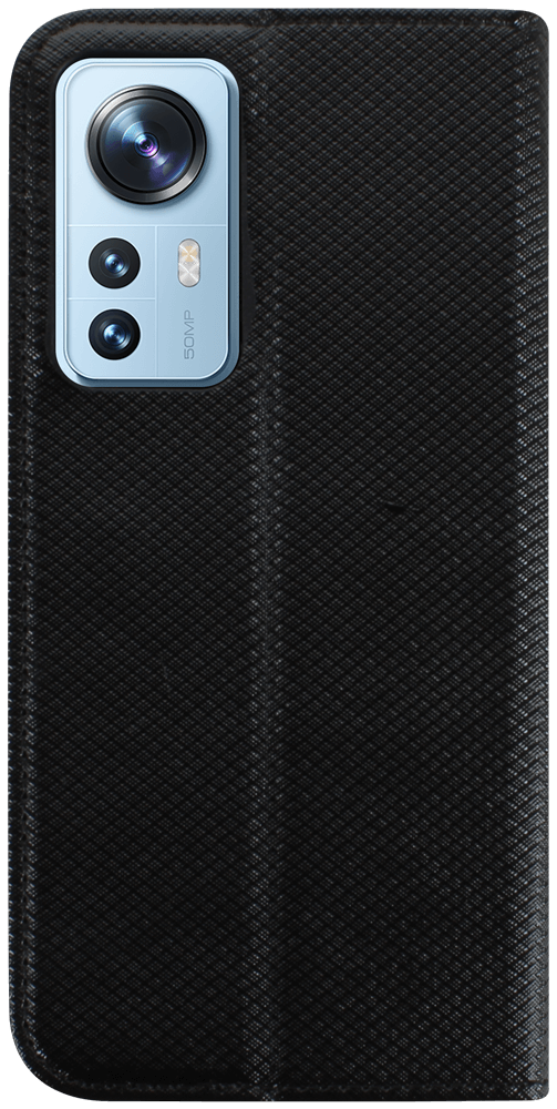 Xiaomi 12X oldalra nyíló flipes bőrtok rombusz mintás fekete