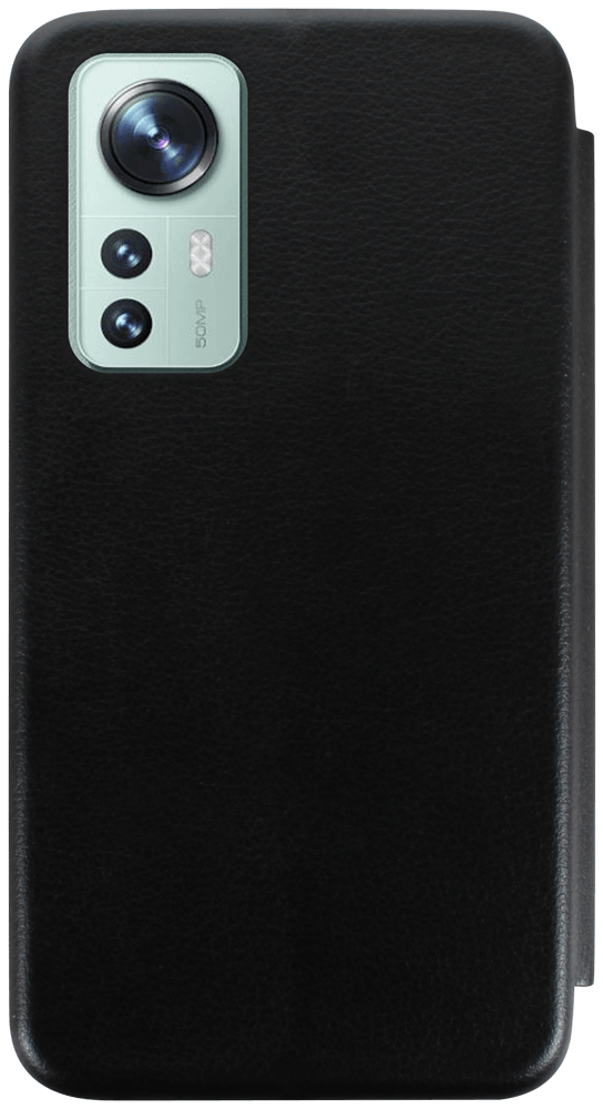 Xiaomi 12X oldalra nyíló mágneses flipes bőrtok prémium minőség fekete