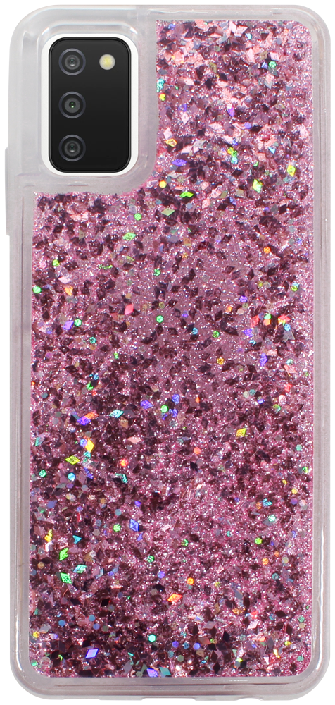 Samsung Galaxy A03s (SM-A037F) szilikon tok gyári Liquid Sparkle rózsaszín