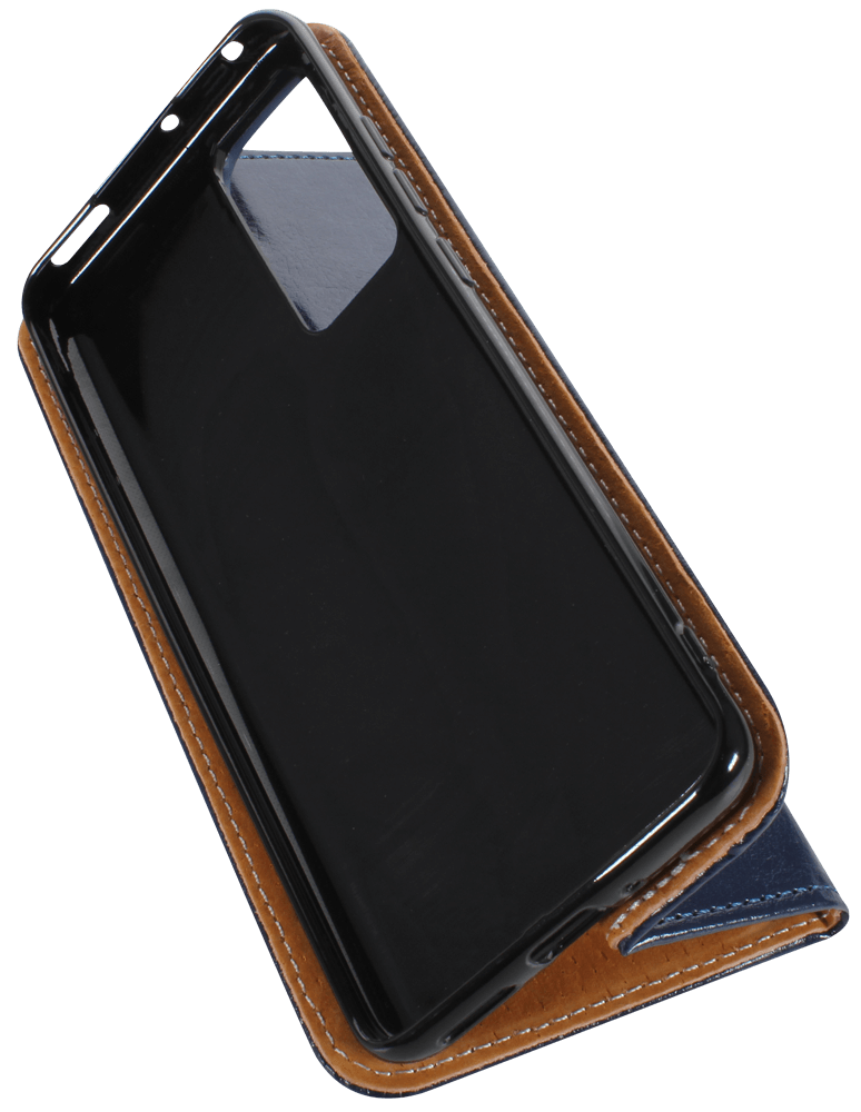 Xiaomi 12 oldalra nyíló flipes bőrtok valódi bőr sötétkék