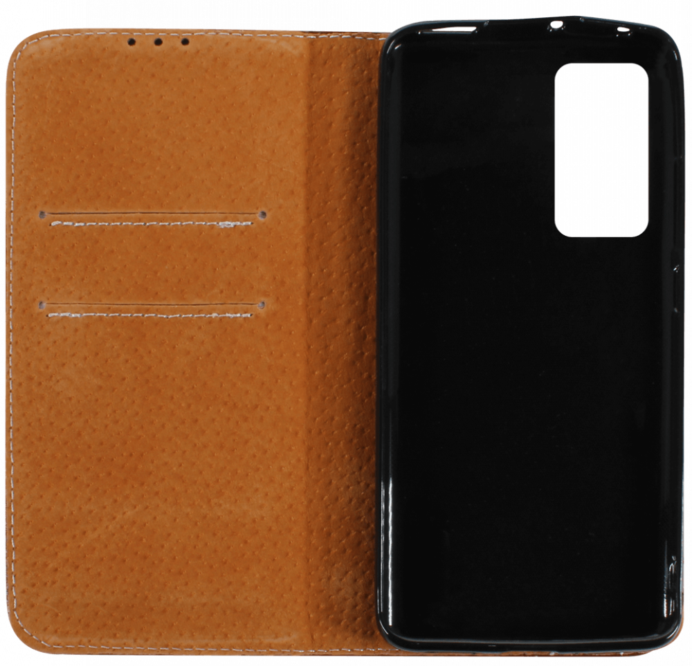 Xiaomi 12 oldalra nyíló flipes bőrtok valódi bőr barna