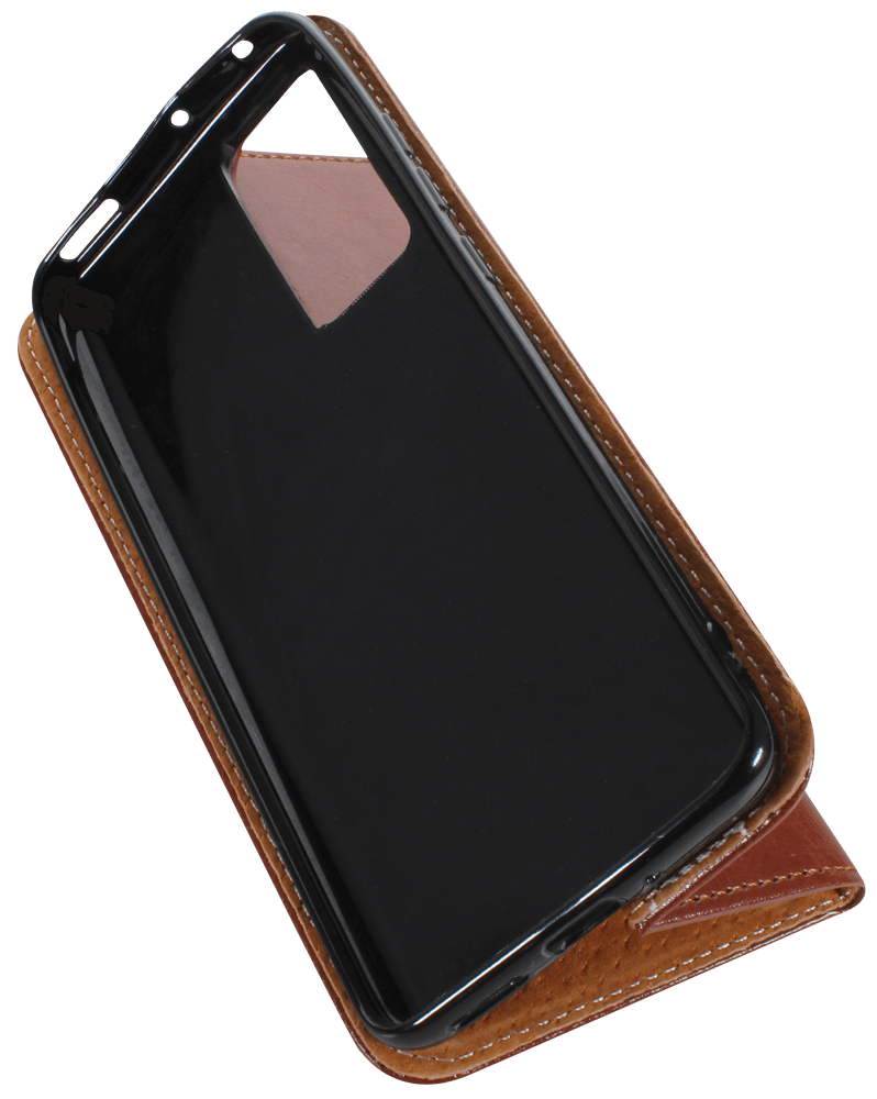 Xiaomi 12 oldalra nyíló flipes bőrtok valódi bőr barna