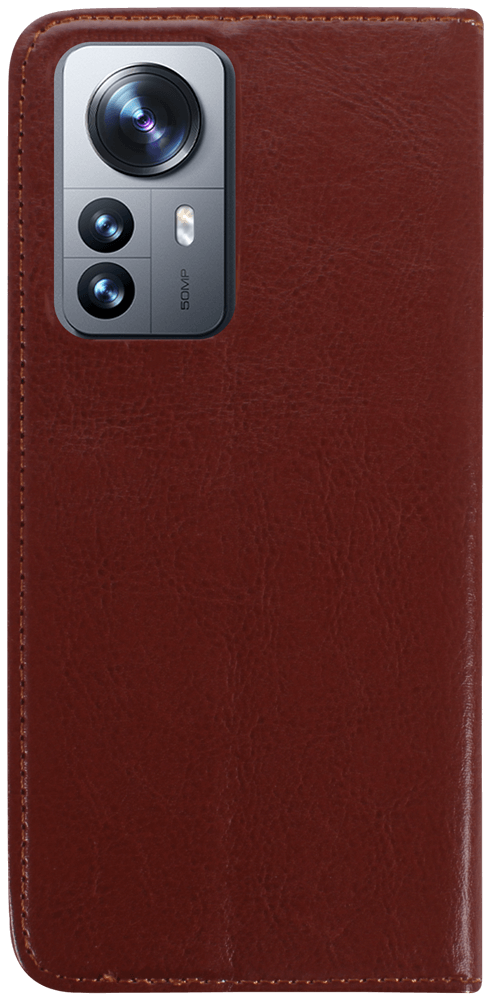 Xiaomi 12 Pro oldalra nyíló flipes bőrtok valódi bőr barna