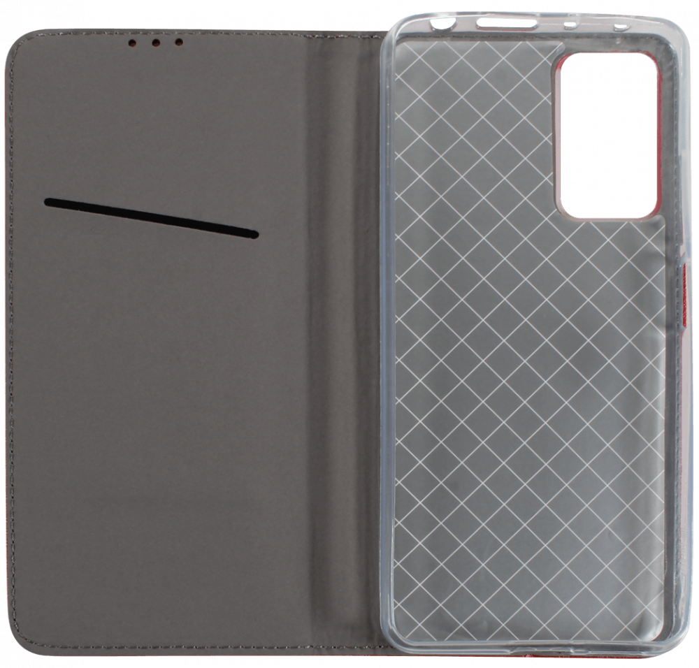 Xiaomi Redmi Note 11 Pro 5G oldalra nyíló flipes bőrtok rombusz mintás piros