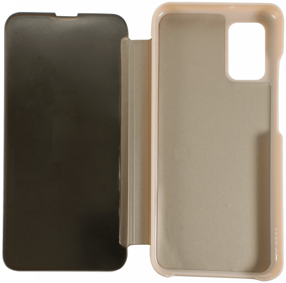 Samsung Galaxy A02s (SM-A025) oldalra nyíló flipes bőrtok Smart Clear View arany