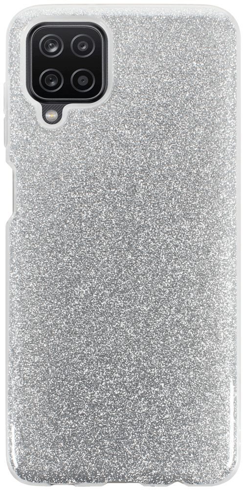 Samsung Galaxy A12 (SM-A125F) szilikon tok csillogó hátlap ezüst