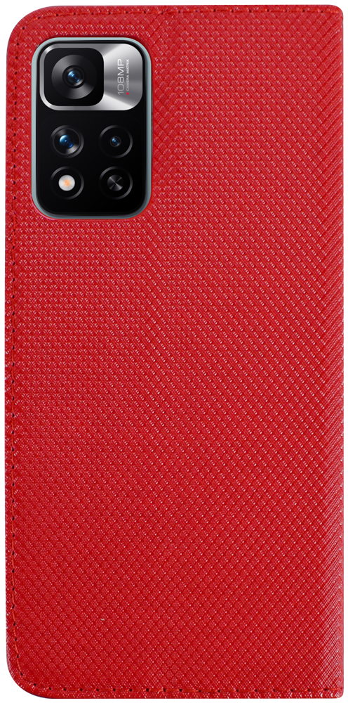 Xiaomi Redmi Note 11 Pro Plus 5G oldalra nyíló flipes bőrtok rombusz mintás piros