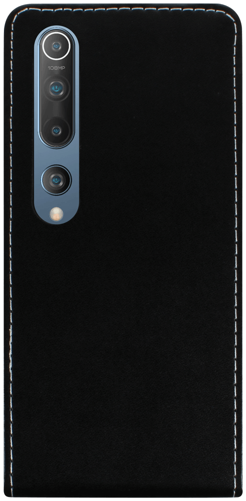 Xiaomi Mi 10 5G lenyíló flipes bőrtok fekete