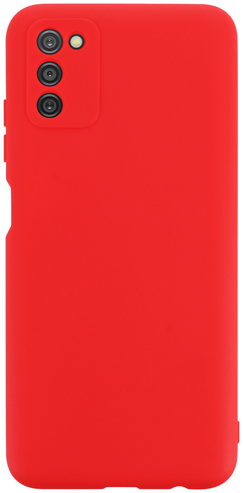 Samsung Galaxy A03s (SM-A037F) szilikon tok kameravédővel matt piros