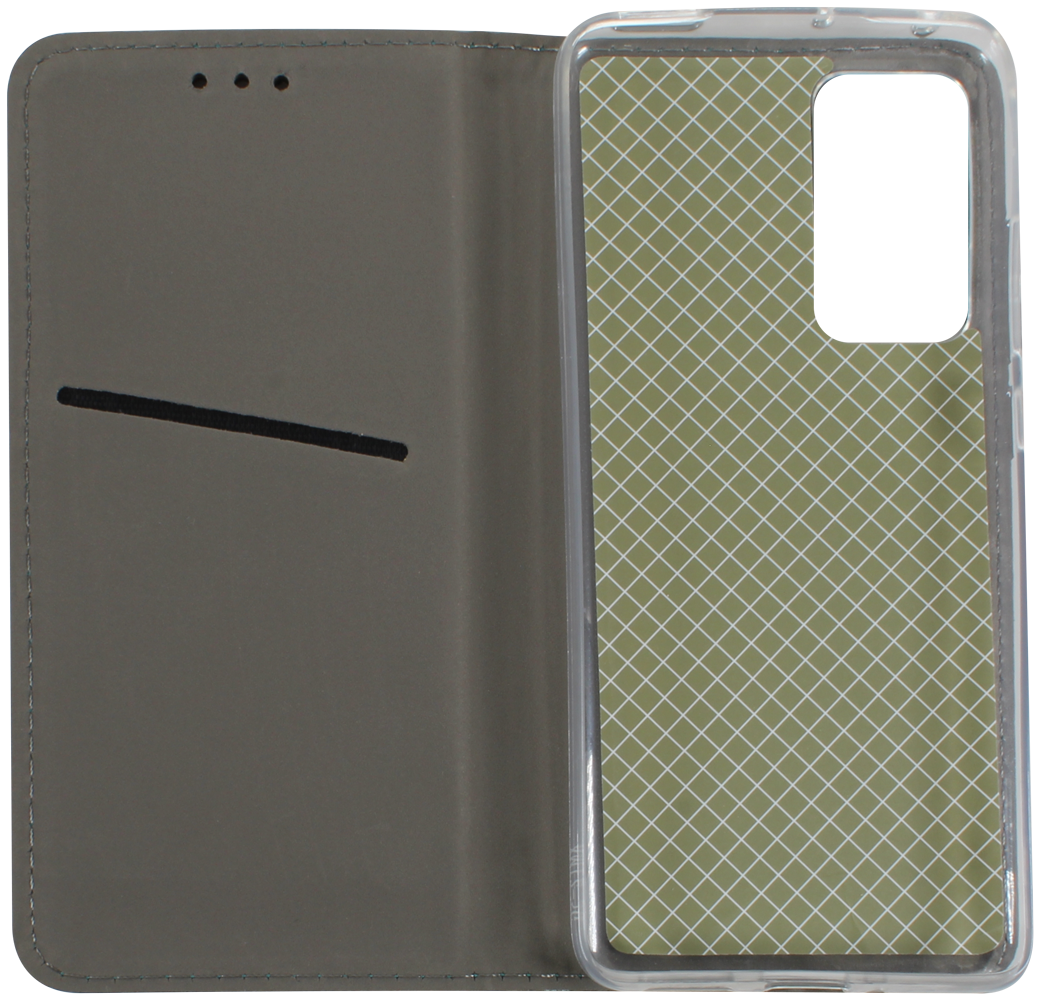 Xiaomi 12 oldalra nyíló flipes bőrtok asztali tartó funkciós sötétzöld